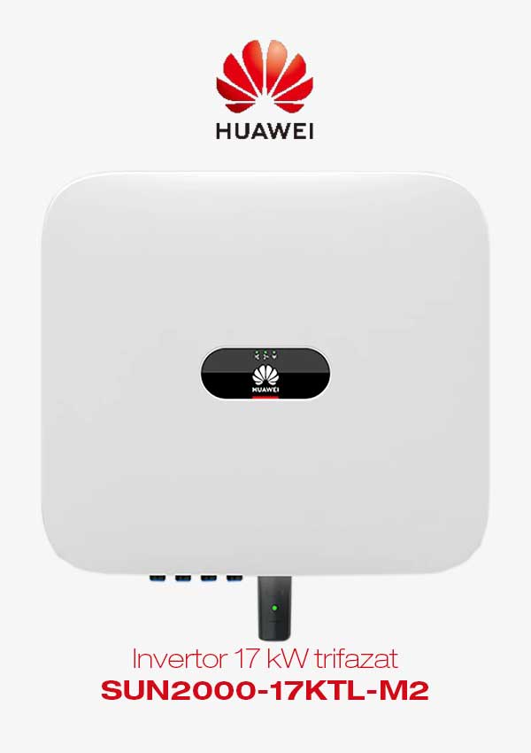 Invertor 17 kW trifazat Huawei SUN2000-17KTL-M2, Wlan, 4G este un invertor trifazat de ultima generație utilizat pentru construcții rezidențiale.